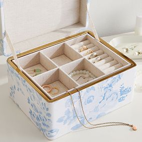 LoveShackFancy Blue Floral Jewelry Box