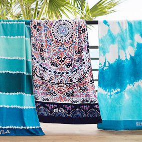 Tie-Dye Burst Beach Towel, Cool