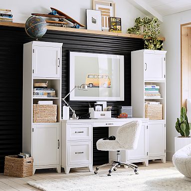 Hampton Smart™ Storage Desk & Bookcase with Cabinet Set (93")