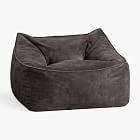 Textured Faux Suede Charcoal Modern Lounger