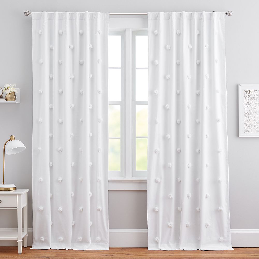 Pom-Pom Appliqu&#233;  Blackout Curtain 