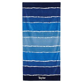 Tie-Dye Stripe Beach Towel, Navy