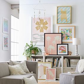 Blush Palm Trees Framed Art