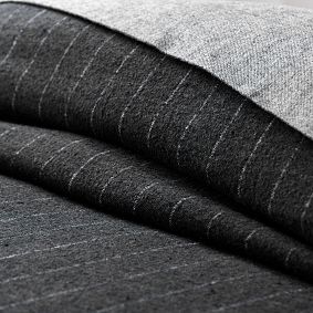 Pinstripe Organic Flannel Duvet Cover
