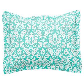 Damask Duvet Cover &amp; Pillowcases, Pool
