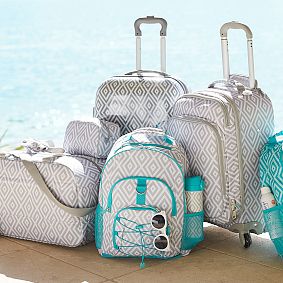Hard-Sided Gray Preppy Diamond Carry-On Spinner