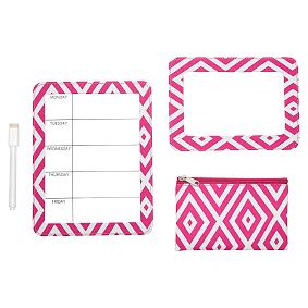 Locker Organizer Bundle, Preppy Diamond Pink Magenta