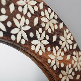 Round Capiz Inlay Mirror