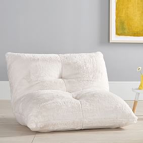 Polar Bear Faux-Fur Flip Floor Cozy Lounger