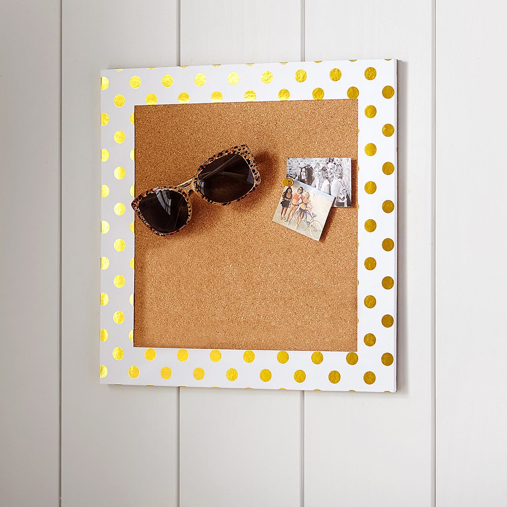 Paper Border Corkboard, Gold Dots