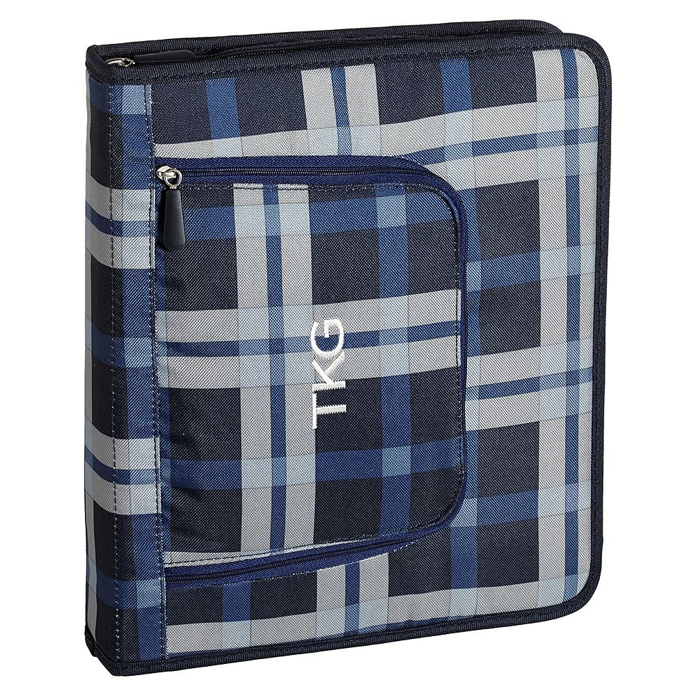 Gear-Up Blue Print Block Plaid Homework Holder