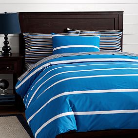 Boathouse Stripe Duvet Cover, Strong Blue