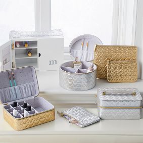 Quilted Metallic Nail Polish Travel Case
