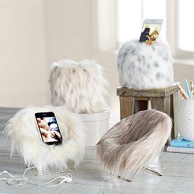 Faux-Fur Beanbag Phone Holder