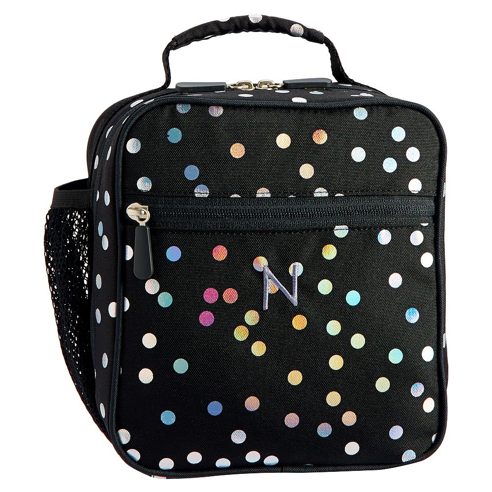 Gear-Up Iridescent Dot Black Classic Lunch Bag