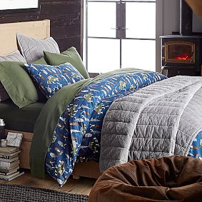Merry Moose Flannel Duvet Cover