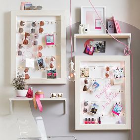 Statement Cable Frame With Dry-Erase Board, White Wash
