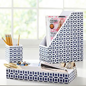 Peyton Desk Accessories Set, Navy Peyton