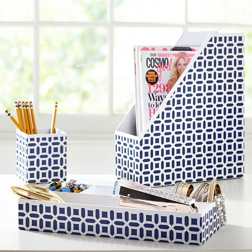 Peyton Desk Accessories Set, Navy Peyton
