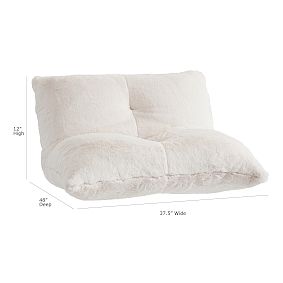 Polar Bear Faux-Fur Flip Floor Cozy Lounger