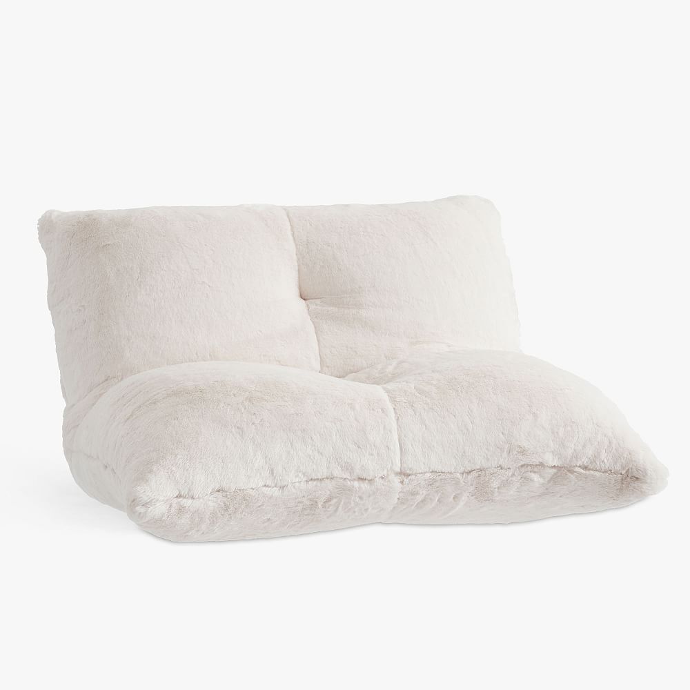 Polar Bear Faux-Fur Flip Floor Cozy Lounger