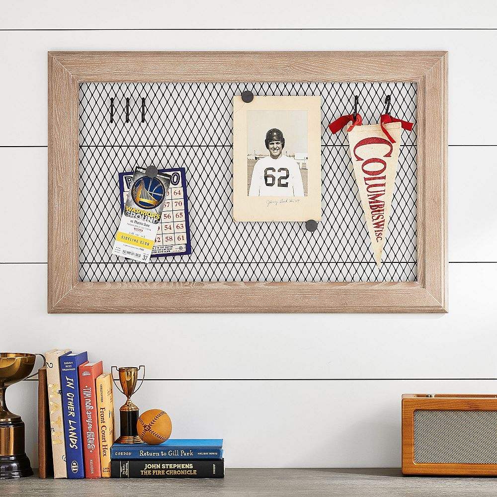 Framed Magnet Board With Hooks