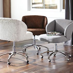 Highlands Gray Wingback Desk Chair