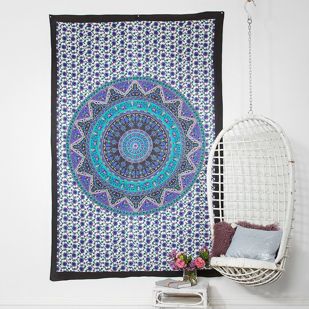 Printed Tapestries, Navy/Purple