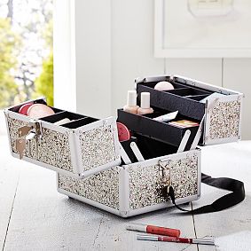 Shine Bright Silver Glitter Beauty Case