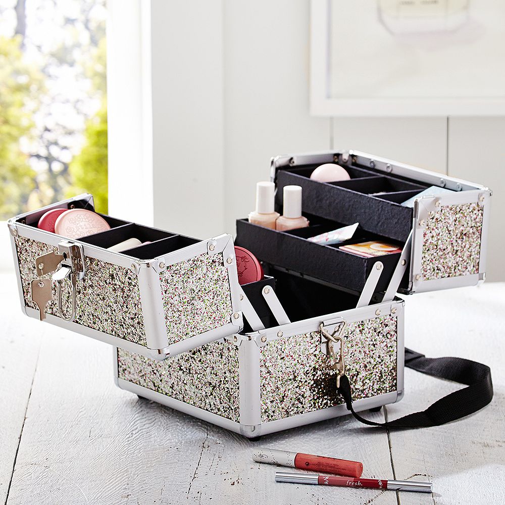 Shine Bright Silver Glitter Beauty Case
