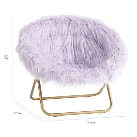 Himalayan Dusty Lavender Faux-Fur Hang-A-Round Chair
