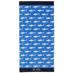 Shark Frenzy Beach Towel UPF 50+, 32X64