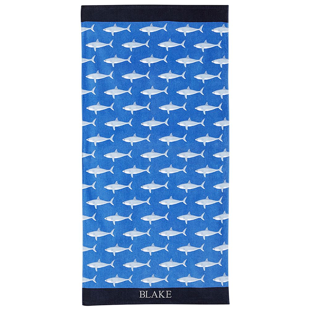 Shark Frenzy Beach Towel UPF 50+, 32X64