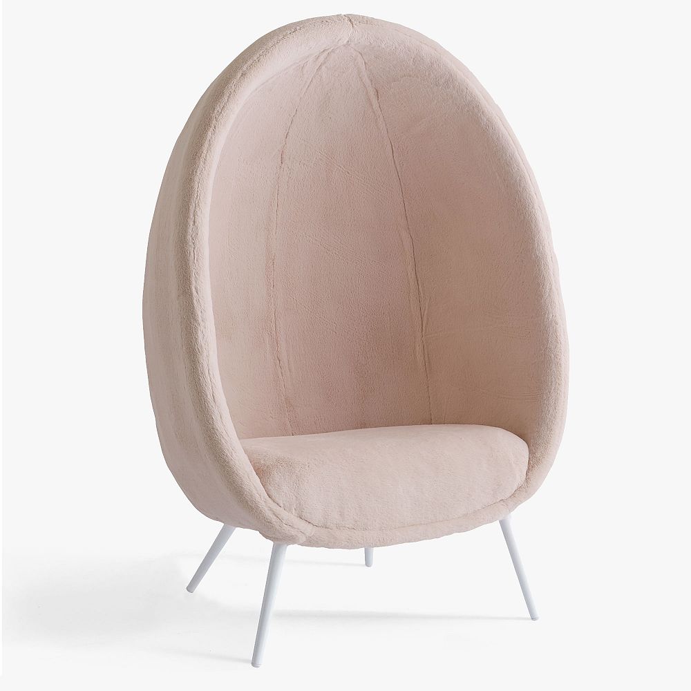 Faux Fur Blush Cave Chair