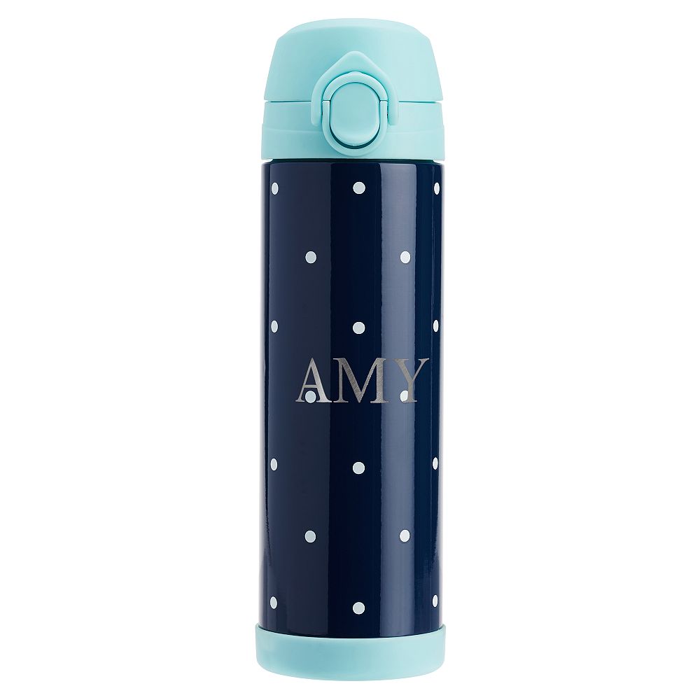 Navy Pin Dot 17 oz Water Bottle