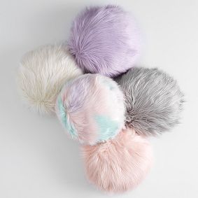 Himalayan Faux-Fur Round Pillow