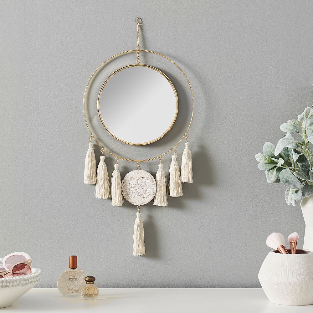 Tassel Mirror Wall Hanging