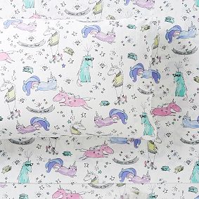 Unique Unicorn Organic Percale Sheet Set