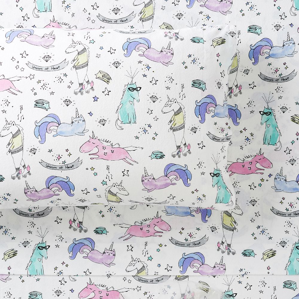 Unique Unicorn Organic Percale Sheet Set