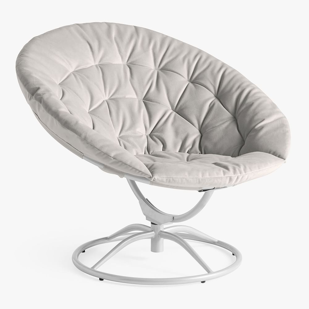 Everyday Velvet Light Gray Swivel Hang-A-Round Chair