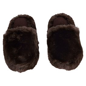 Brown Faux-Fur Slippers