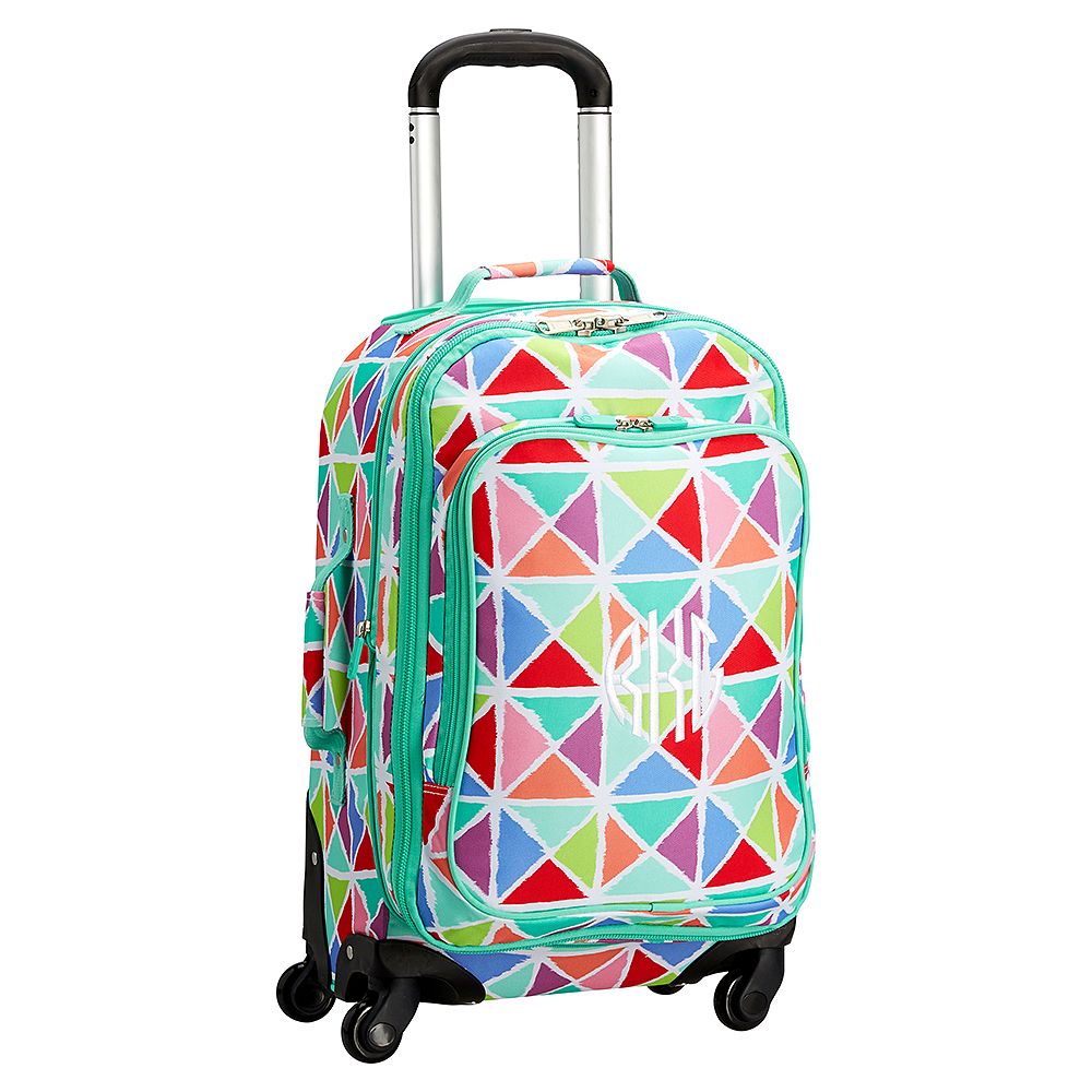 Jet-Set Multi Watercolor Geometric Triangles Carry-On Spinner