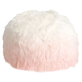 Large Peach Ombre Fur-rific Faux-Fur Bean Bag Chair