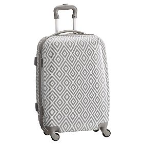 Hard-Sided Gray Preppy Diamond Carry-On Spinner