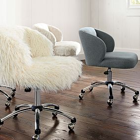 Highlands Gray Wingback Desk Chair