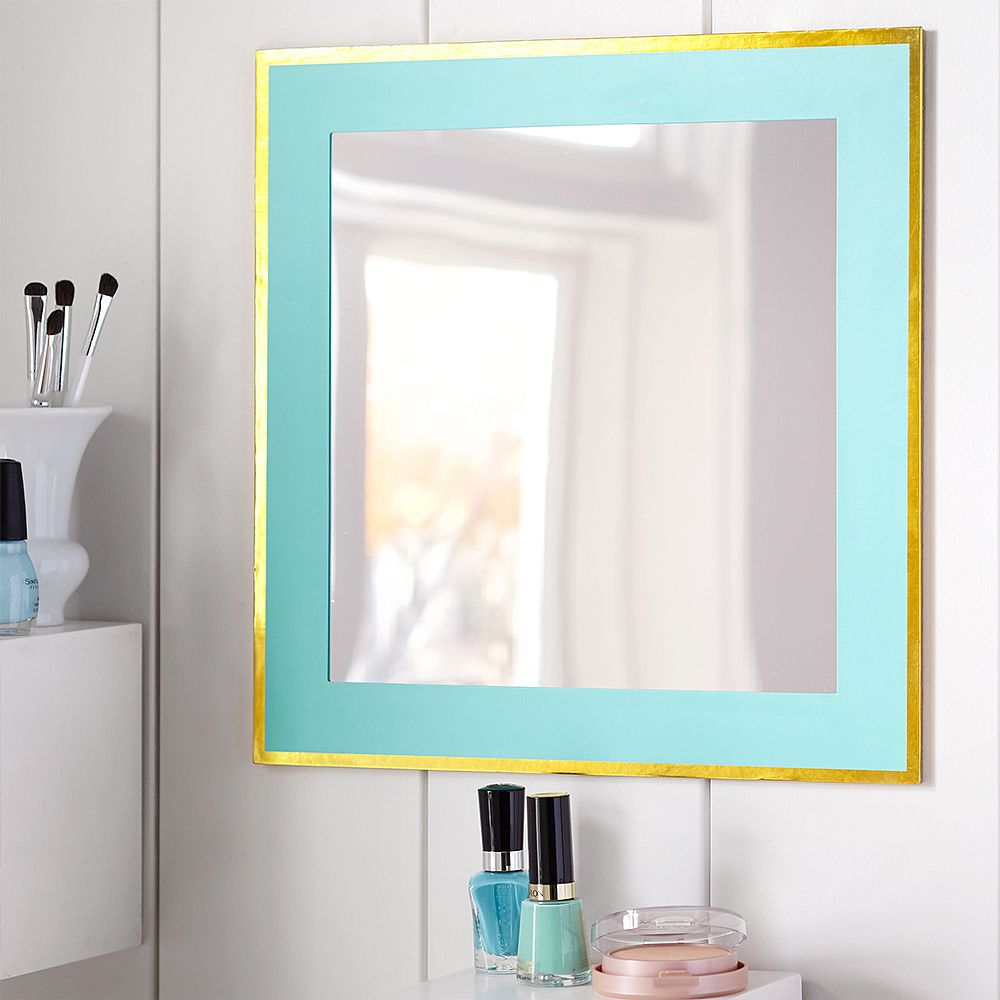 Paper Border Mirror, Gold Trim