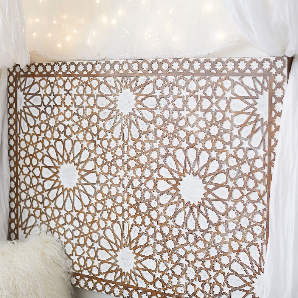 Moroccan Carved Faux Headboard