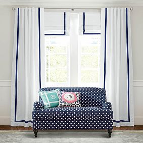 Navy Polka Dot Alston Loveseat