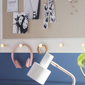 Wood Framed Pinboard With Hooks