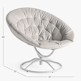 Everyday Velvet Light Gray Swivel Hang-A-Round Chair